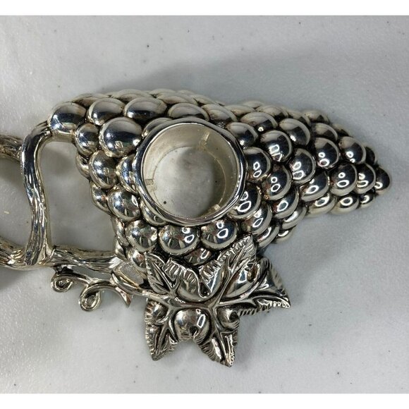 Godinger Silver Grape Cluster Pair Taper Candle Holders - Picture 2 of 9